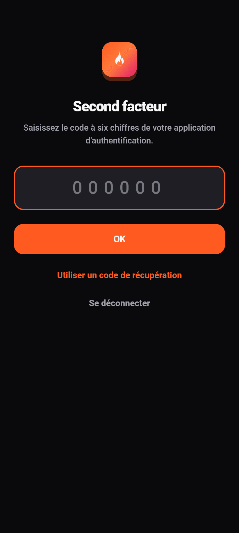 L'application en bref: Mot de passe, second facteur et sessions