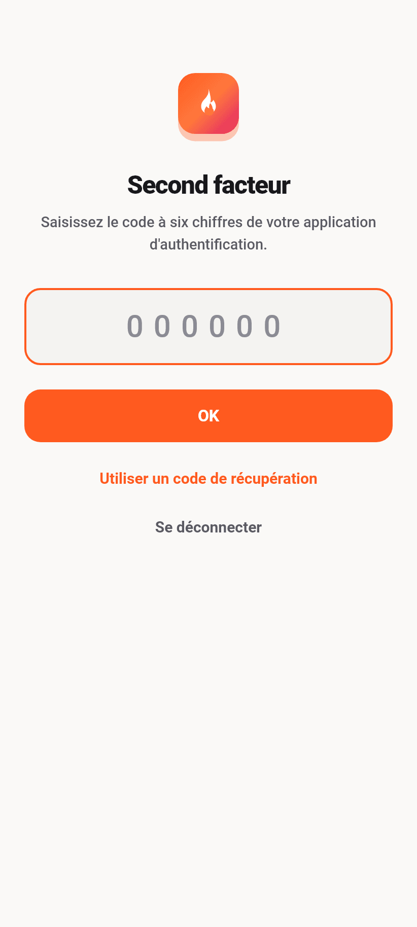 L'application en bref: Mot de passe, second facteur et sessions