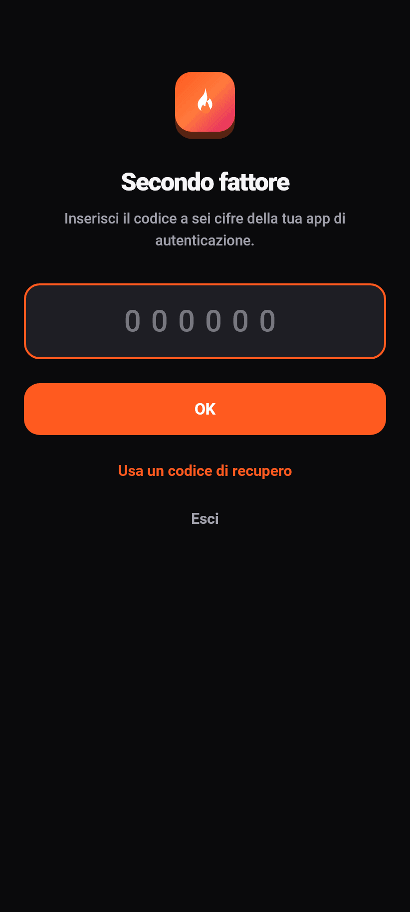 L'applicazione in breve: Password, secondo fattore e sessioni