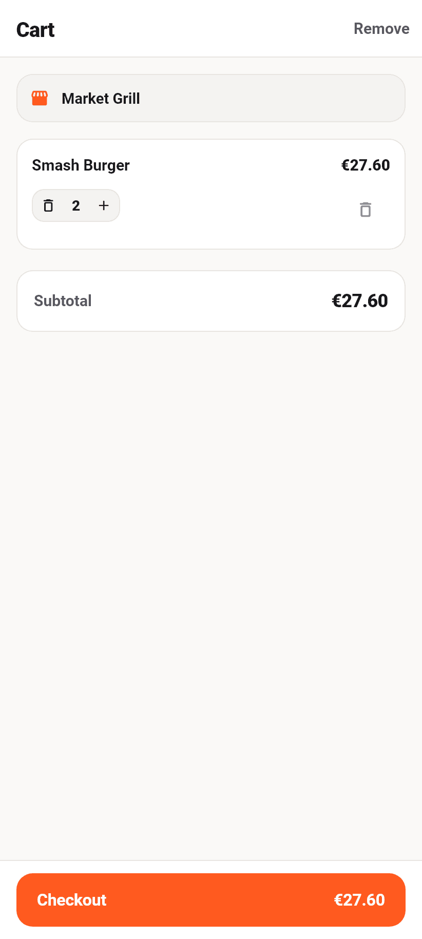 The app for guests: The basket