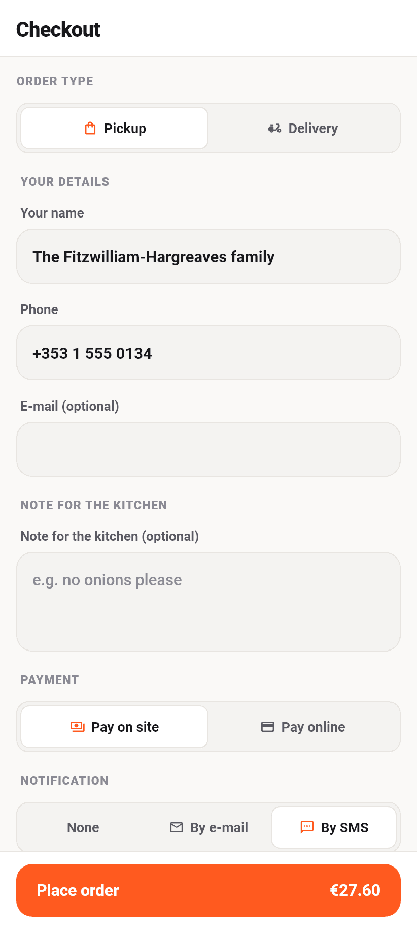 The app for guests: Checkout