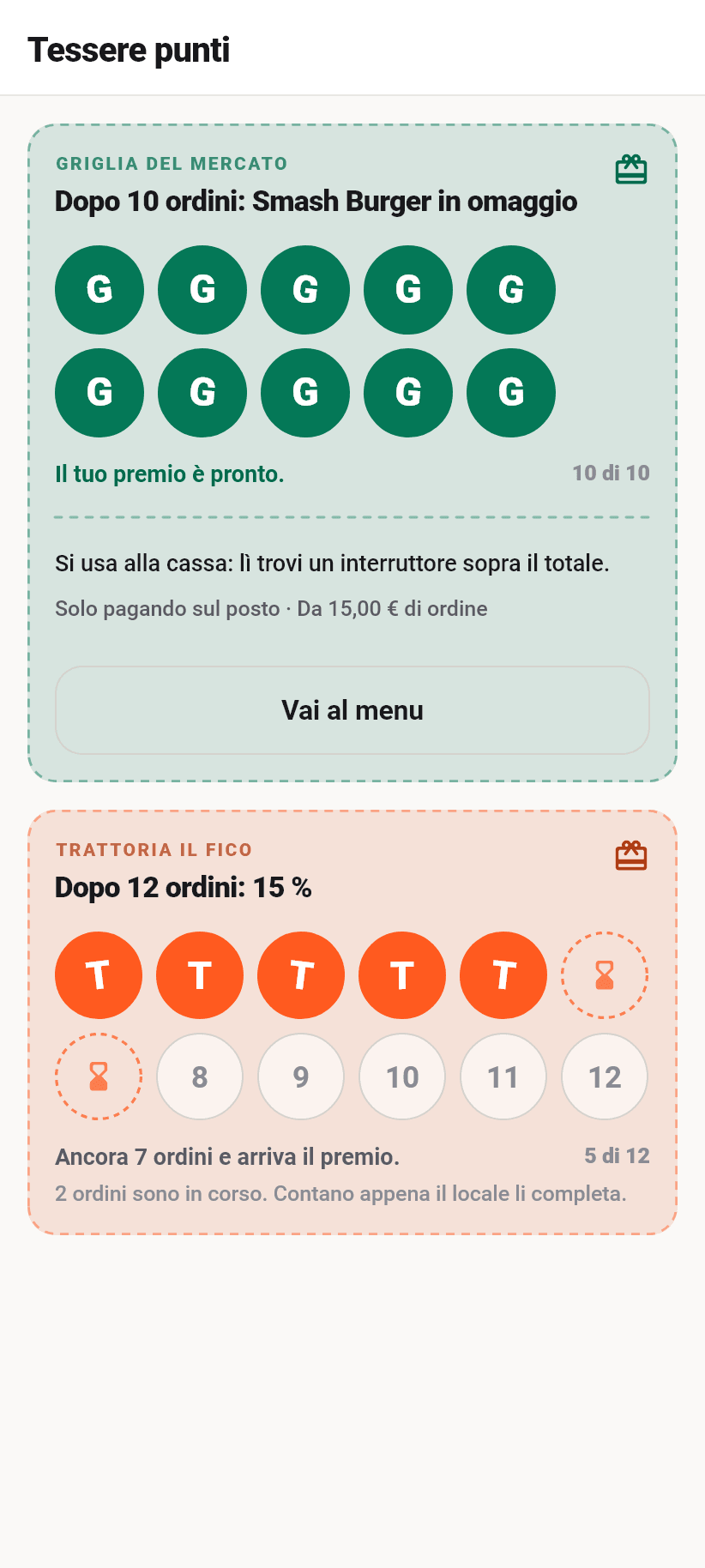 L'applicazione per i clienti: Tessere punti