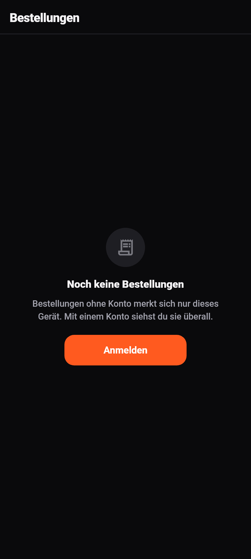 Die App für Gäste: Meine Bestellungen