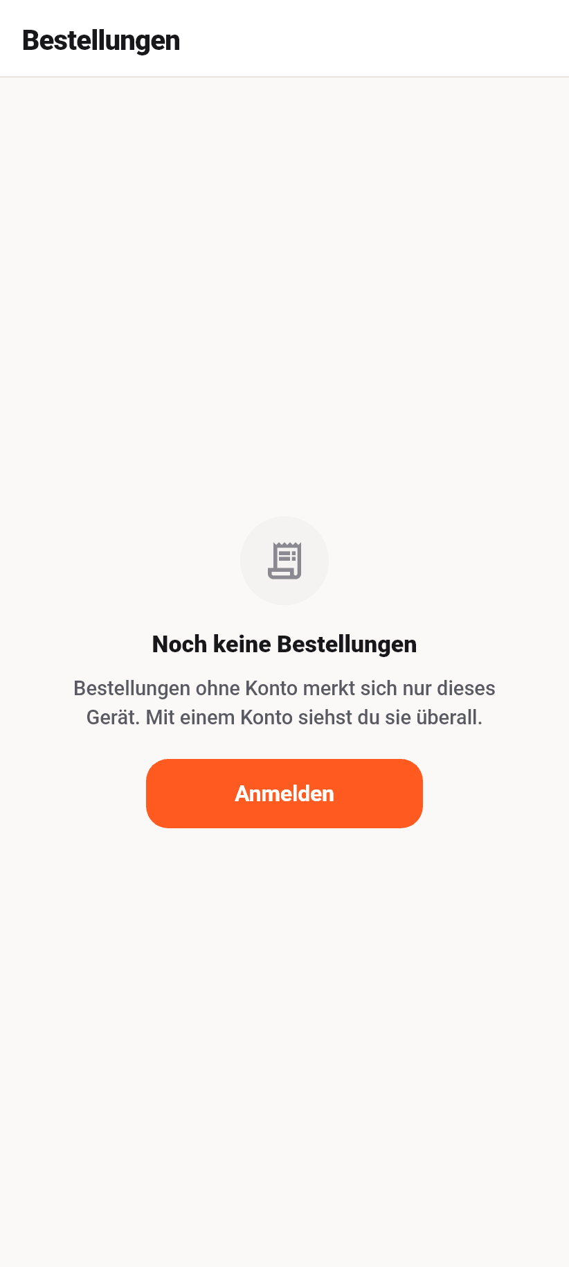 Die App für Gäste: Meine Bestellungen