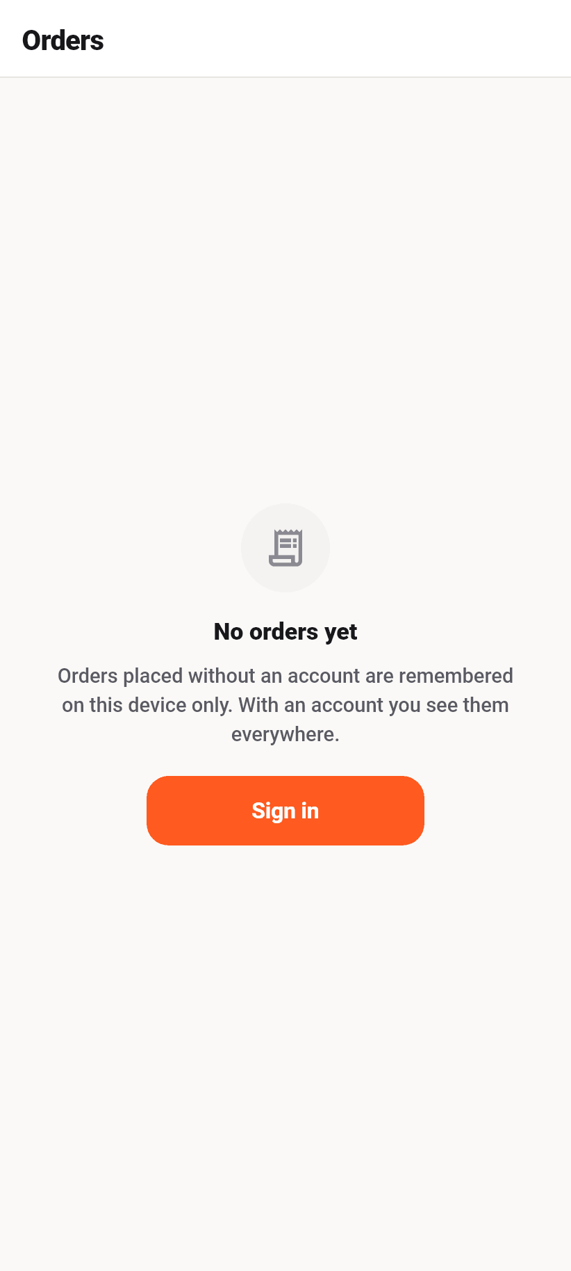 The app for guests: My orders