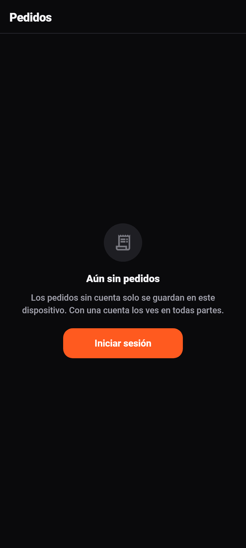 La aplicación para clientes: Mis pedidos