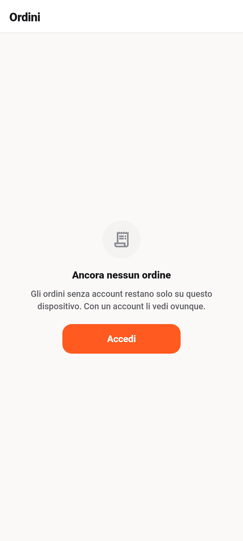L'applicazione per i clienti: I miei ordini