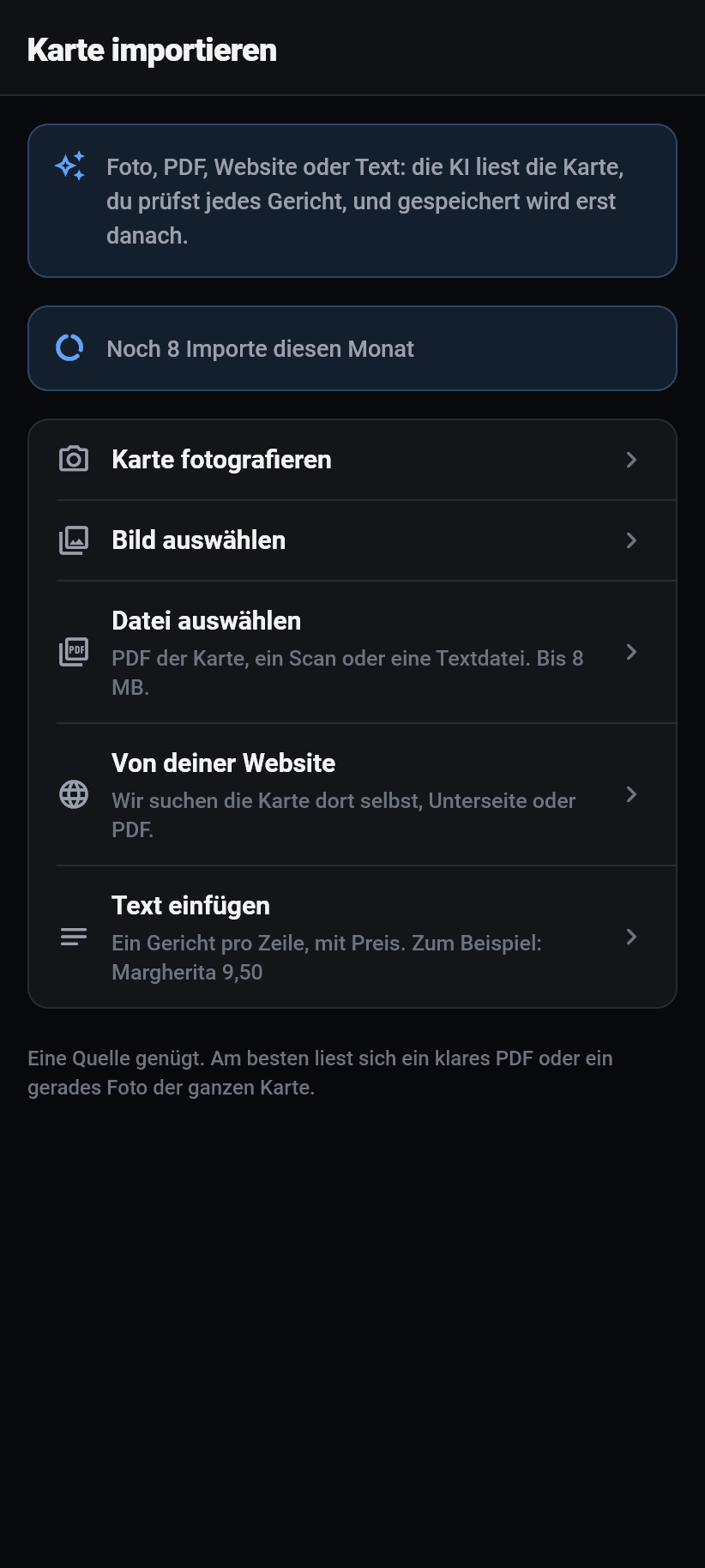 Die App für den Betrieb: Die Karte einlesen