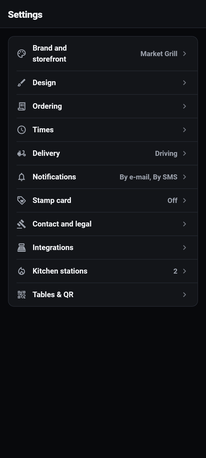 Settings in the app: Where they are