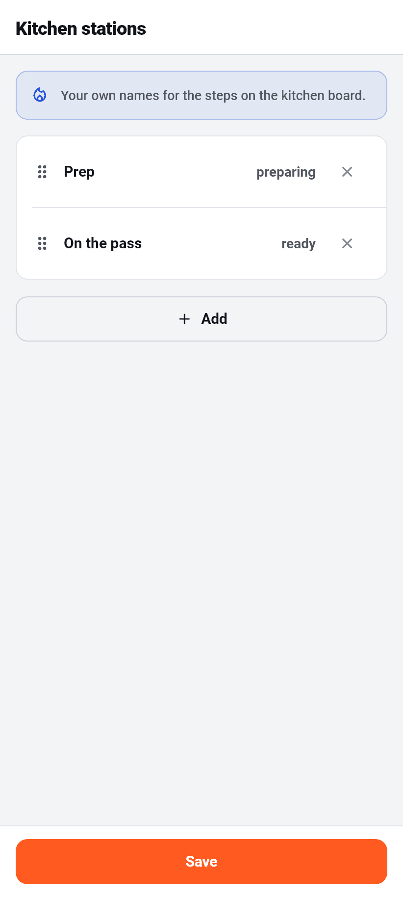 Settings in the app: Your stages