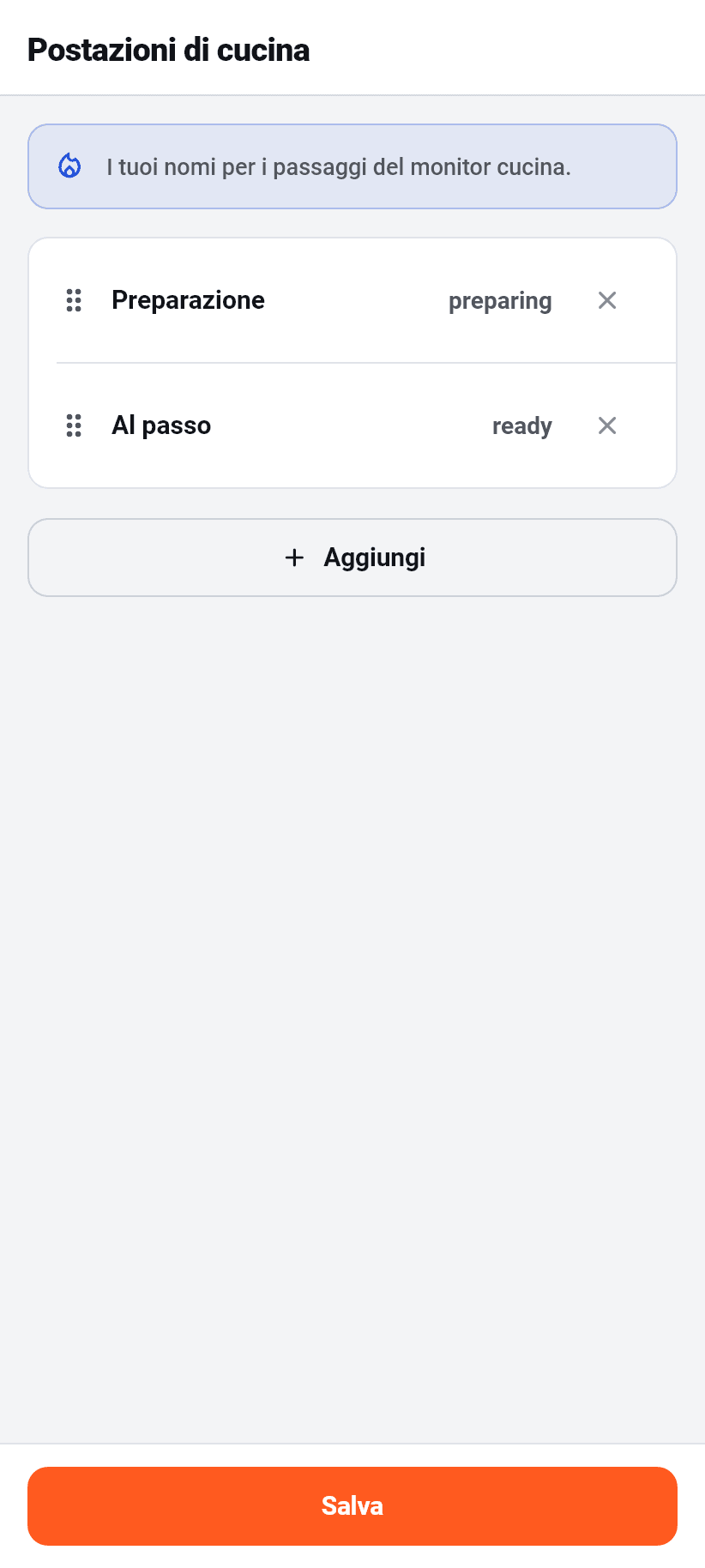 Le impostazioni nell'applicazione: I tuoi stati